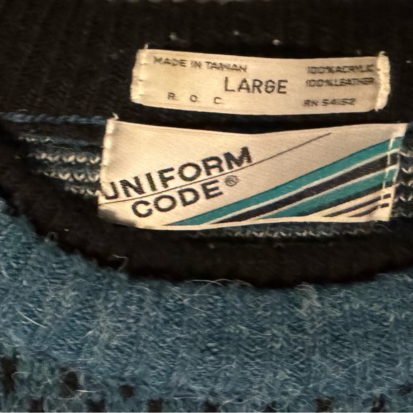 Vintage Black and Teal Sweater - Picture 3 of 3